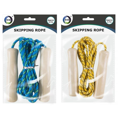 2.7m Skipping Rope with Wooden Handles – Lightweight Jump Rope for Fitness, Cardio, Gym & Home Workouts