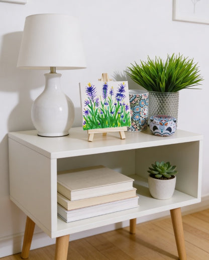 Floral Mini Canvas Art 10x10cm with Easel | Hand-Painted Flowers | Small Desk Art | Personalised Mini Painting | Handmade Gift UK | Art Bloom London