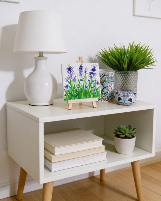 Floral Mini Canvas Art 10x10cm with Easel | Hand-Painted Flowers | Small Desk Art | Personalised Mini Painting | Handmade Gift UK | Art Bloom London