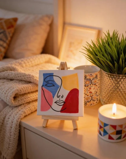 Personalised Mini Canvas Art 10x10cm with Easel | Custom Name, Birthday, Quotes | Art Bloom