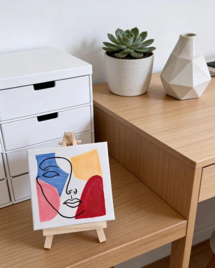 Personalised Mini Canvas Art 10x10cm with Easel | Custom Name, Birthday, Quotes | Art Bloom