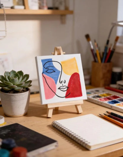 Personalised Mini Canvas Art 10x10cm with Easel | Custom Name, Birthday, Quotes | Art Bloom