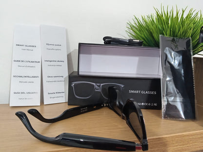 Smart Glasses Bluetooth Audio Glasses with Microphone Wireless Handsfree Calls Music Android Compatible Wearable Glasses