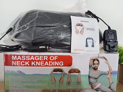 Neck Kneading Massager with Heat | Portable Body Massage Device | Includes Car Charger & UK Plug | Full Body Indoor & Outdoor Use