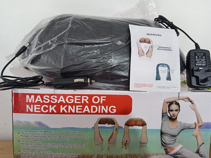Neck Kneading Massager with Heat | Portable Body Massage Device | Includes Car Charger & UK Plug | Full Body Indoor & Outdoor Use
