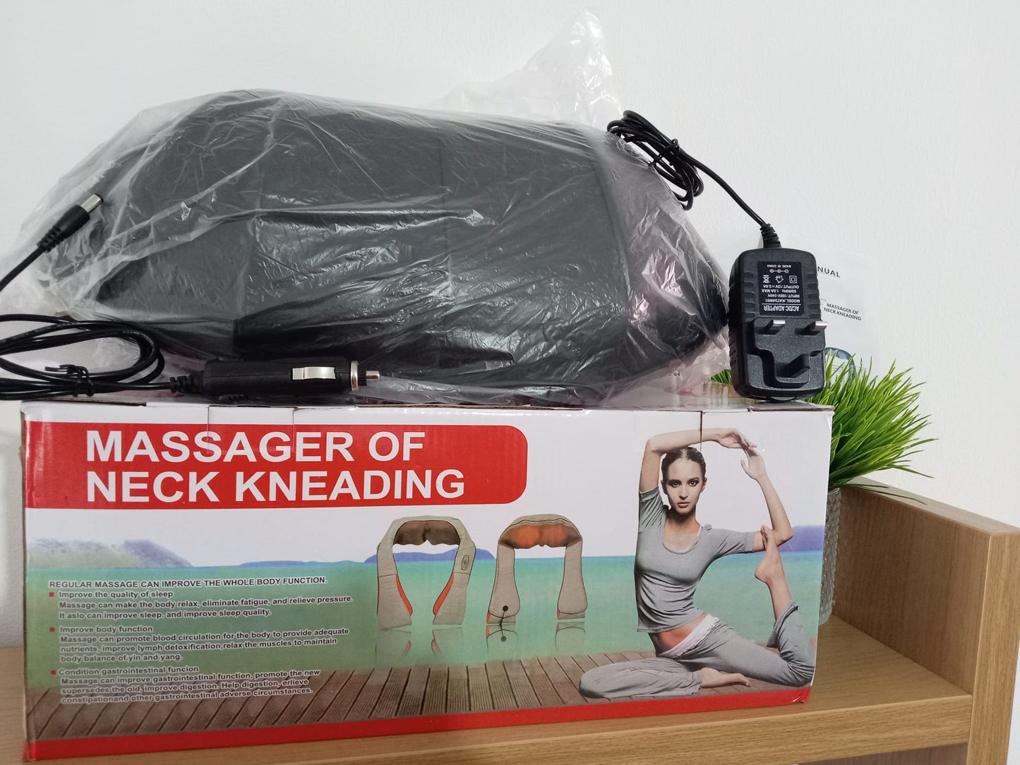 Neck Kneading Massager with Heat | Portable Body Massage Device | Includes Car Charger & UK Plug | Full Body Indoor & Outdoor Use