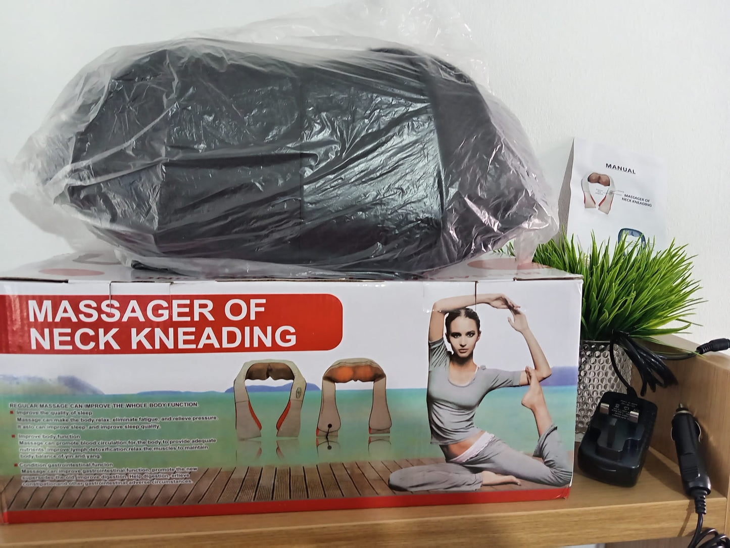 Neck Kneading Massager with Heat | Portable Body Massage Device | Includes Car Charger & UK Plug | Full Body Indoor & Outdoor Use