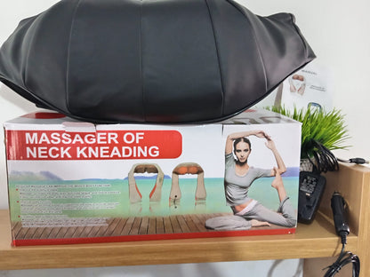 Neck Kneading Massager with Heat | Portable Body Massage Device | Includes Car Charger & UK Plug | Full Body Indoor & Outdoor Use