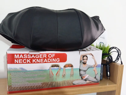 Neck Kneading Massager with Heat | Portable Body Massage Device | Includes Car Charger & UK Plug | Full Body Indoor & Outdoor Use