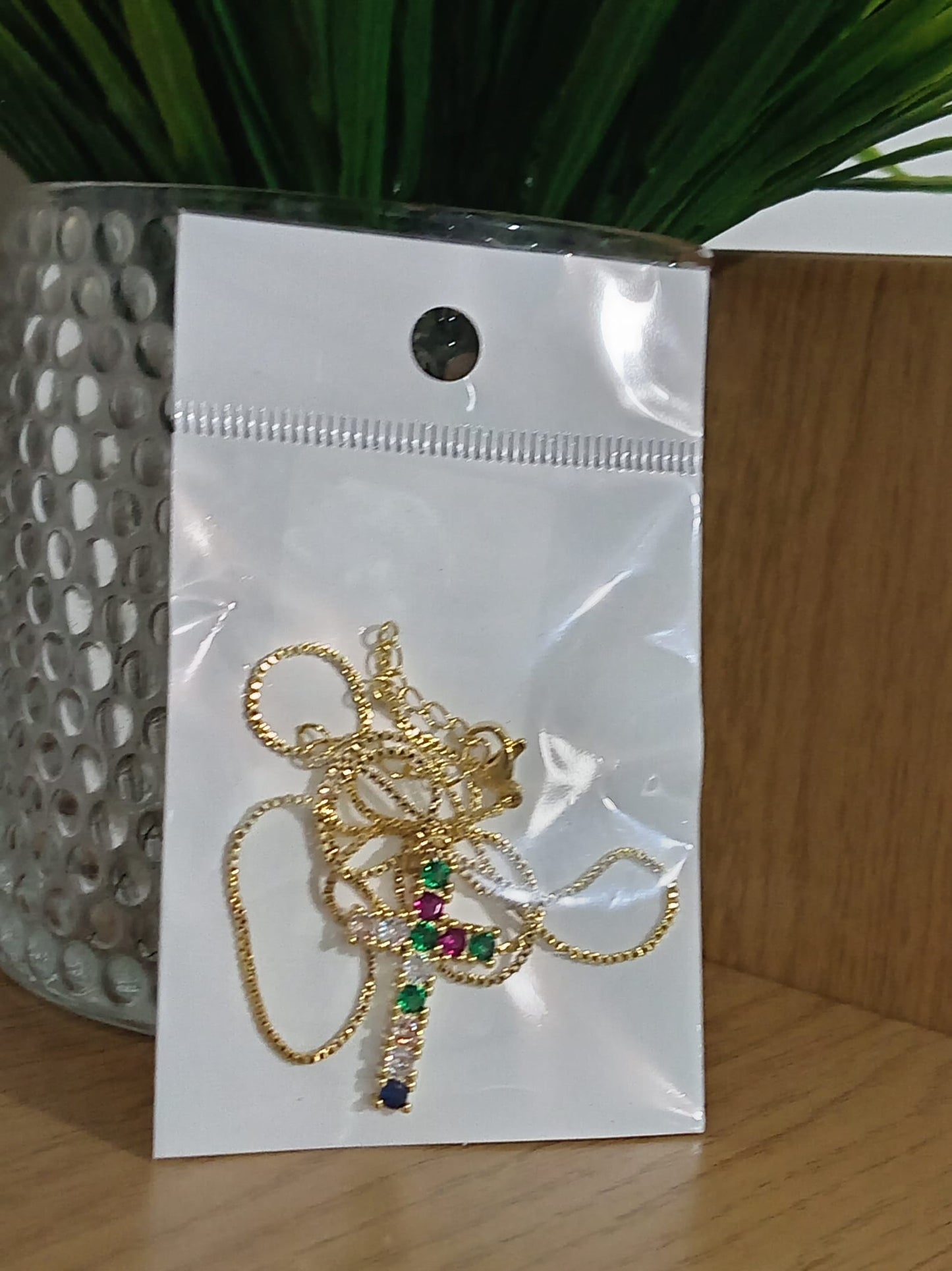 Rainbow Necklace for Women Multicolor Cubic Zirconia Round Pendant Necklace Gold Plated Charm Jewelry Adjustable Long Chain Birthday Party Gift