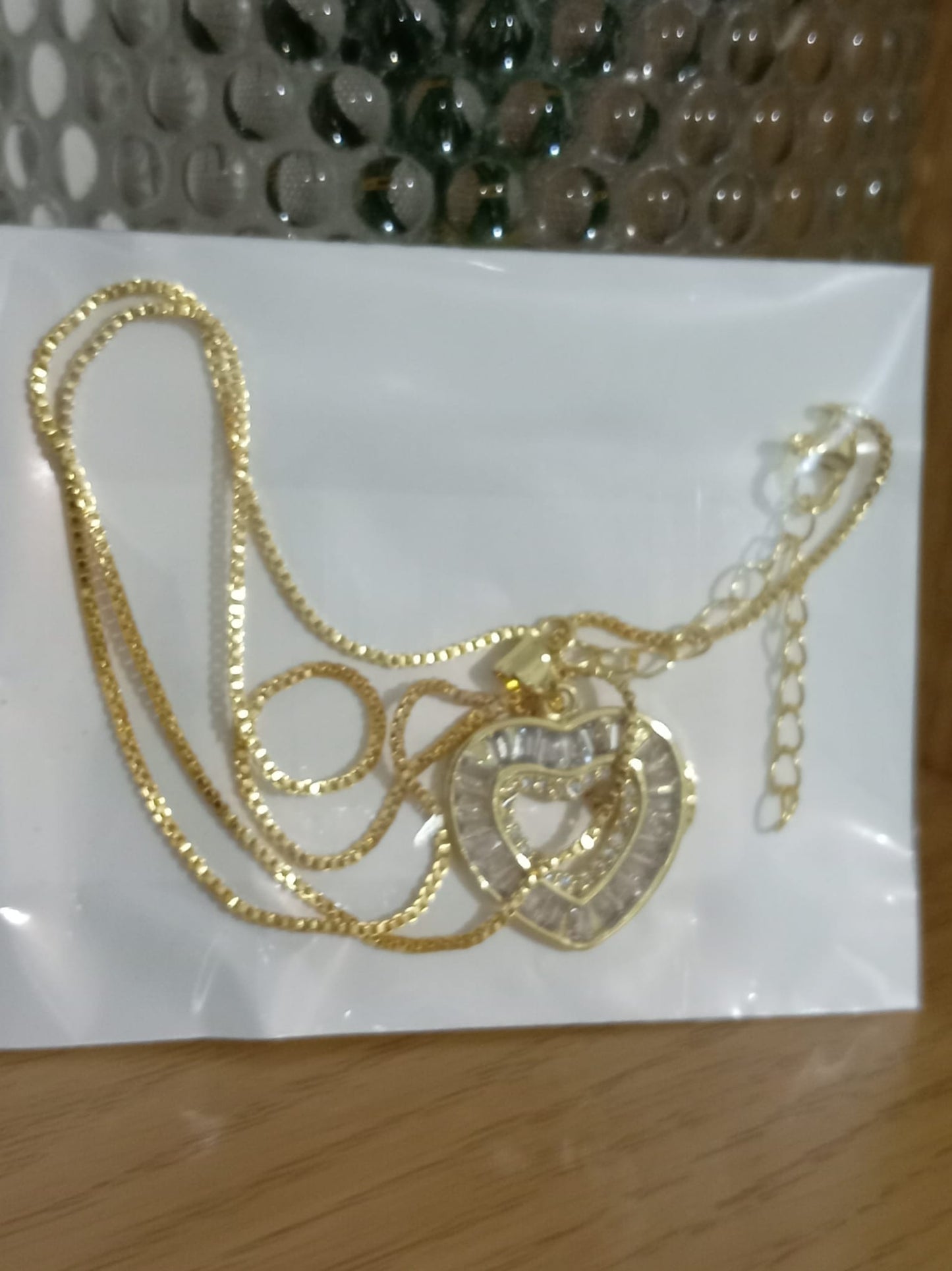Heart Pendant Necklace for Women Hollow Crystal Zircon Necklace Gold Plated Heart Charm Jewelry Adjustable Chain Anniversary Wedding Gift