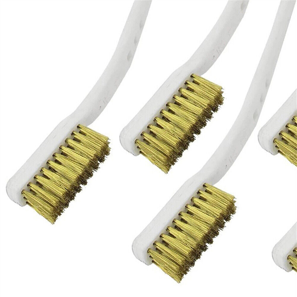 10Pieces Small Wire Brush Set Brush Steel Brass Nylon Metal Rust Paint Remover