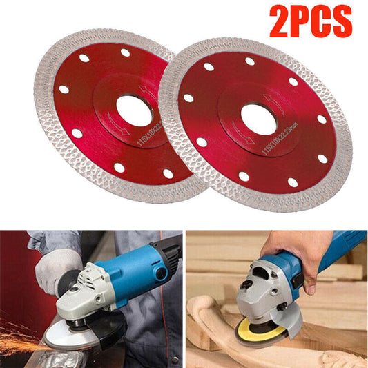 2x 115mm Diamond Cutting Discs 4.5 Angle Grinder Blade Tile Stone Concrete Tool