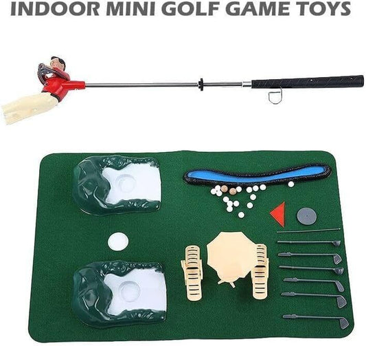 Indoor Mini Golfing Game Kit Golfs Toy Set WRed Pad Putter Early Education