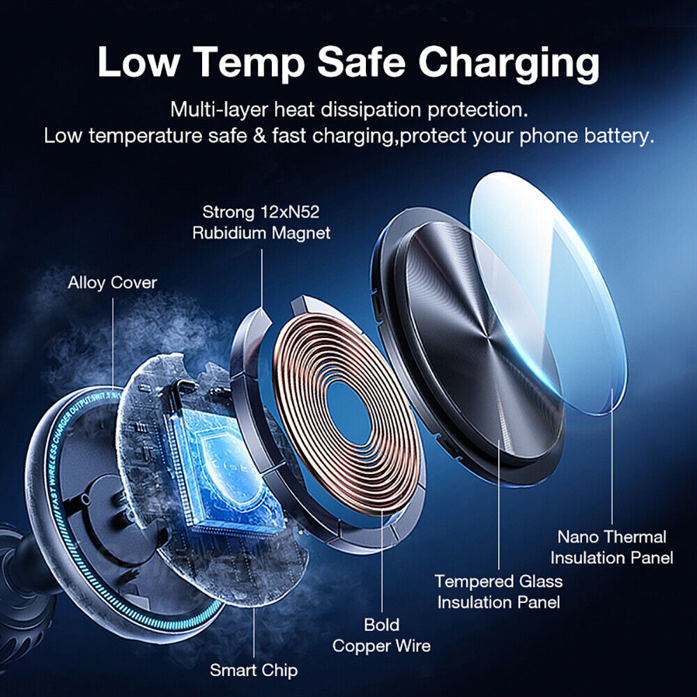Magnetic Wireless Car Charger Mount Holder Magsafe For15 14 13 12