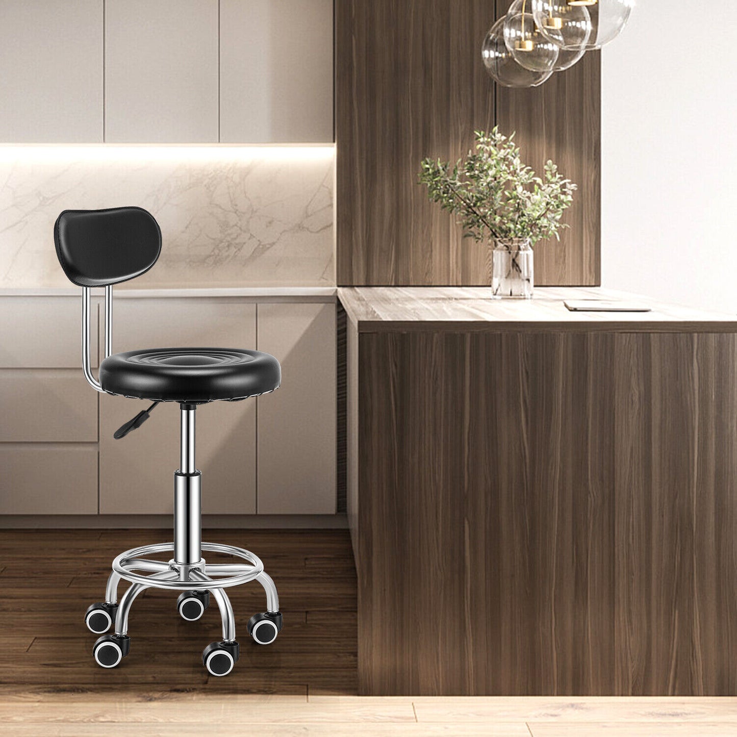 Swivel Stool Round Bar Stool Salon Chair Adjustable 360 Beauty Workshop Office