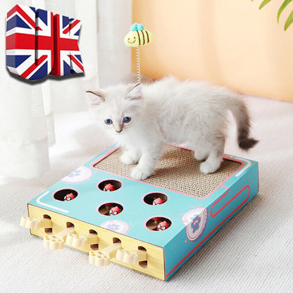 Cat Toy Whack-a-Mole Cat Scratching Board Toy Grinding Claw Rest Play Funny Cat