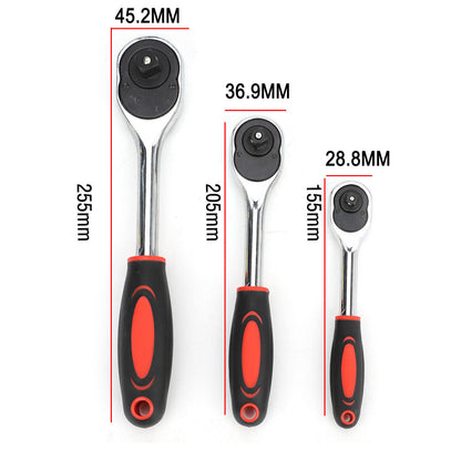3 Piece 1-2 3-8 1-4  Ratchet Set Drive Heavy Duty Ratchet Socket UK