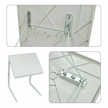Portable Folding Table Adjustable Table Desk For TV Dinner Laptop Tray Sofa