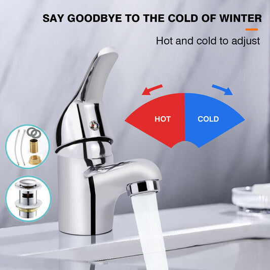 CloakroomBasinMixerTapChromeBasinSinkMonoBathroom-Fixings - Waste New