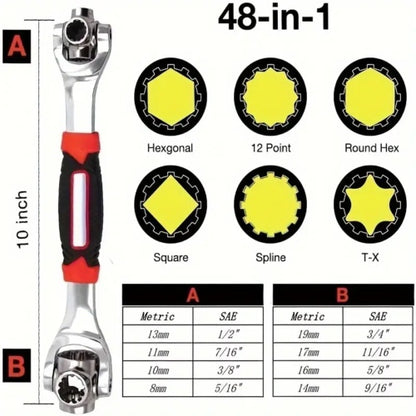 48 In 1 Universal Wrench Handy Adjustable Tool Multi-Function Socket Spanner UK