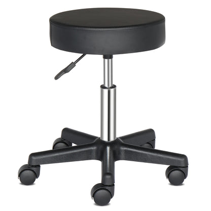 Round Stool Plastic Arch Feet Rotation Bar Stool Black