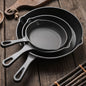 Set Of 3 Cast Iron Non Stick Skillet Griddle Cooking Pan Pre-Seasoned Frying Pan