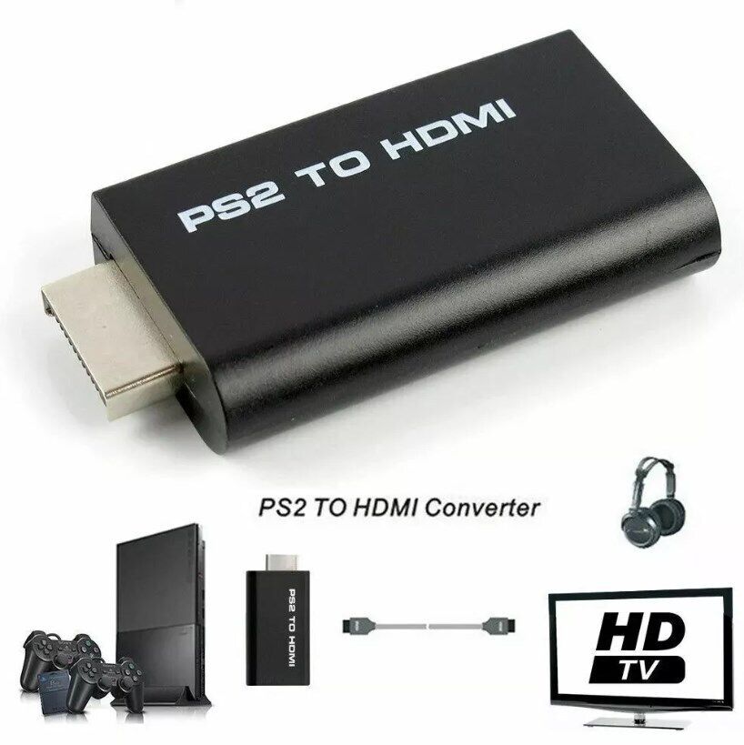 PS2 PlayStation2 To HDMI Converter, Adaptor Cable,Audio Video HD RCA AV Video