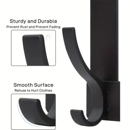 Key Coat Clothes Door Holder Rack Hook Wall Mounted Hanger 6 Hooks Aluminum