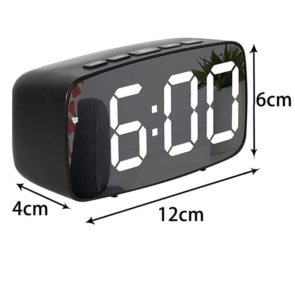 Digital Alarm Clock Mains Powered Large Night Light Bedside Alarm Non Ticking