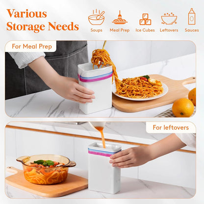 Freezer Soup Containers 3 Pack - 946ml Meal Prep Molds & Food Organizer Storage For Soup, Juice, Leftovers
