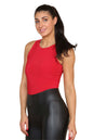 Round Neck Racer Bodysuit Double Layered