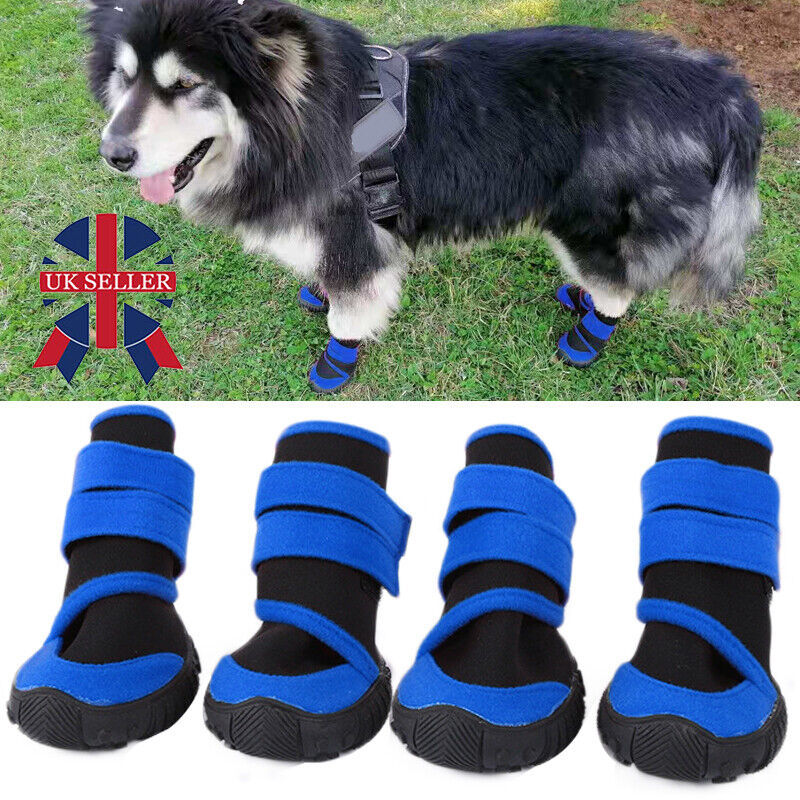 4x Anti-Slip Pet Boots Dog Puppy Waterproof Shoes Protective Rain-Booties Socks