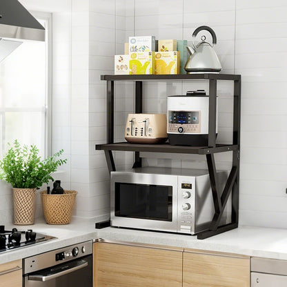 3 Tier Expandable Microwave Oven Rack Stand Storage Holder Kitchen Corner Shelf