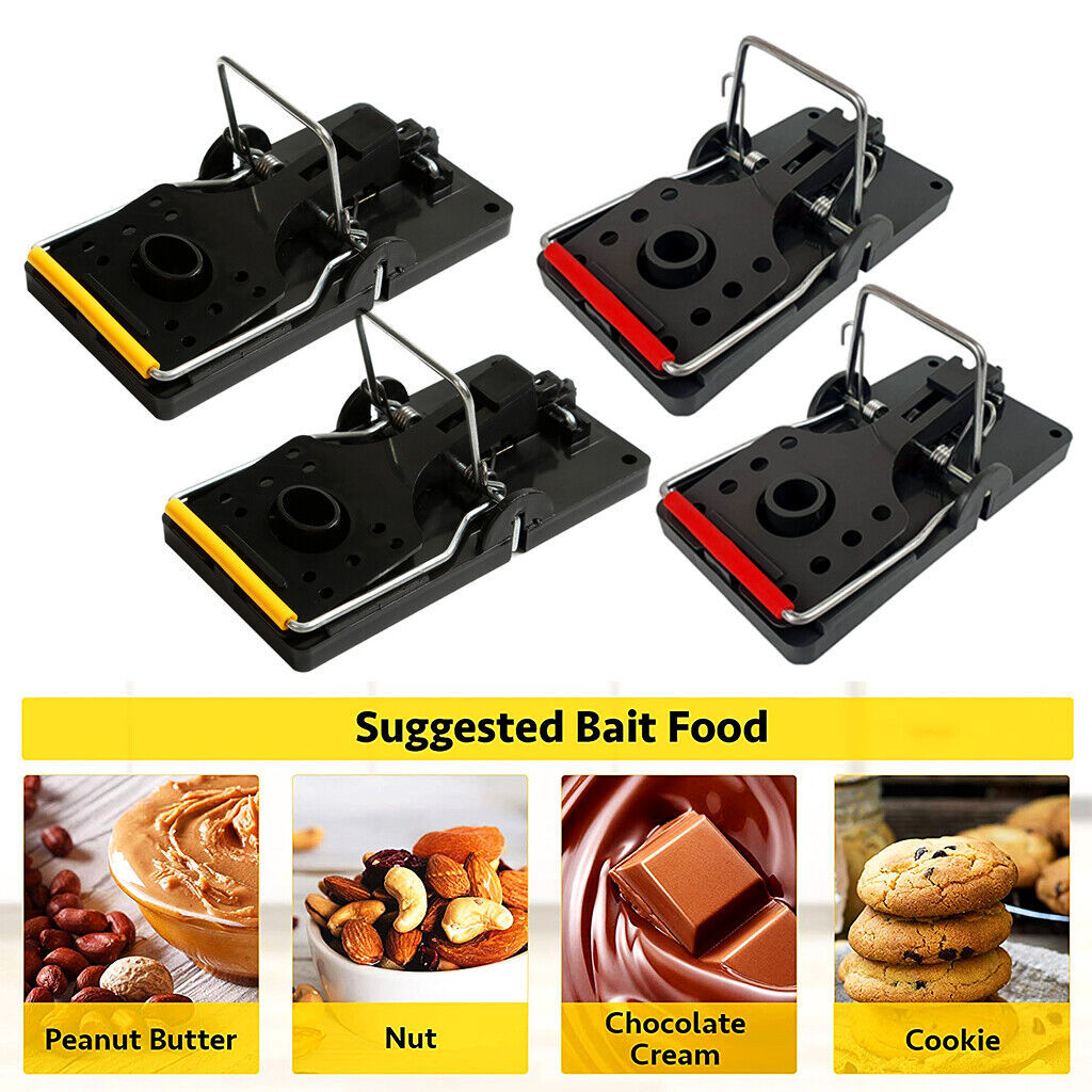 6 Large Rat Catching Metal Traps Heavy Duty Snap Mouse Trap Bait Pest Catcher