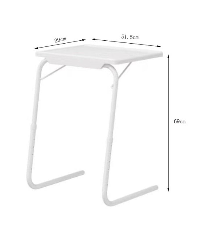 Portable Folding Table Adjustable Table Desk For TV Dinner Laptop Tray Sofa