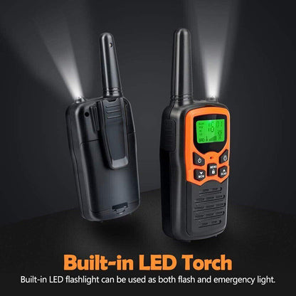 2Pcs Walkie Talkies Electronic Long Range Walky Talky 8km UHF Backlit LCD NEW
