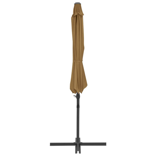 vidaXL Cantilever Garden Parasol with Steel Pole Taupe 300 cm