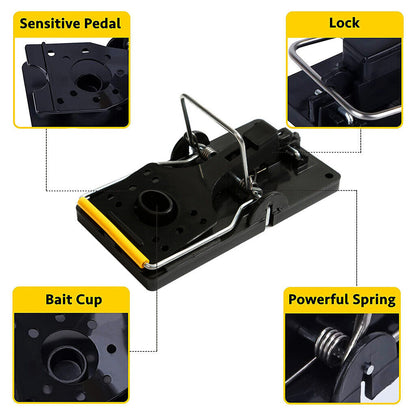 6 Large Rat Catching Metal Traps Heavy Duty Snap Mouse Trap Bait Pest Catcher