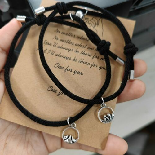 2Pcs Heart Rope Bracelet Friendship Lover Couple Rope Card Jewellery Gifts