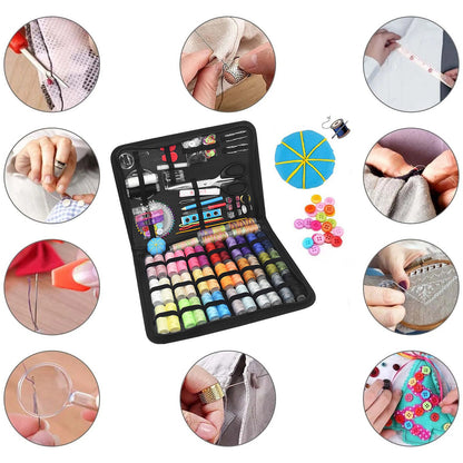 230Pc Large Portable Sewing Kit Home Travel Case Needles Thread Scissors Set Box