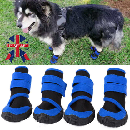 4x Anti-Slip Pet Boots Dog Puppy Waterproof Shoes Protective Rain-Booties Socks