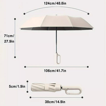 30 Bones Windproof Strong 105CM Reinforced Automatic Folding Umbrella Black