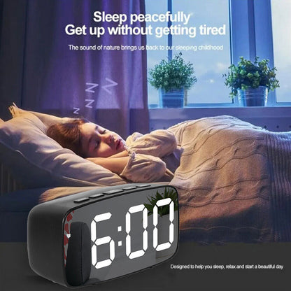 Digital Alarm Clock Mains Powered Large Night Light Bedside Alarm Non Ticking