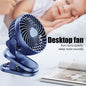 3 Speeds Mini Cooling Fan USB Rechargeable Clip On Desk Baby Stroller Portable