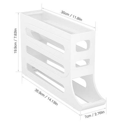 4-Tiers Auto Rolling Egg Dispenser, Space-Saving Egg Holder For Fridge And Countertop, Durable Plastic Kitchen Egg Organizer