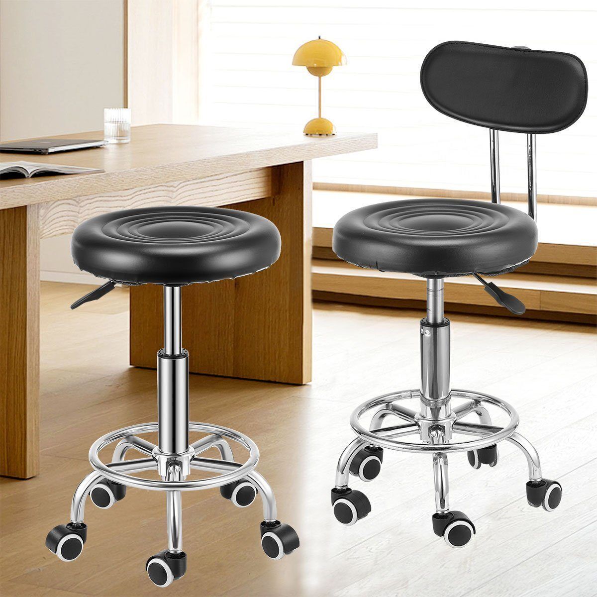 Swivel Stool Round Bar Stool Salon Chair Adjustable 360 Beauty Workshop Office