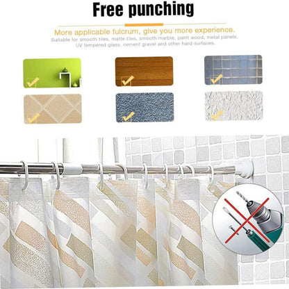Heavy Duty Extendable Telescopic Shower Curtain Pole Rail Rod Bath Door Window