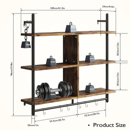 3 Tier Floating Shelves Metal Brackets Wall Mounted Shelf Over Toilet Bathroom