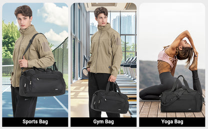 Kono Sports Duffle Bag with Shoes Compartment and Shoulder Strap Waterproof Gym Bag for Men and Women